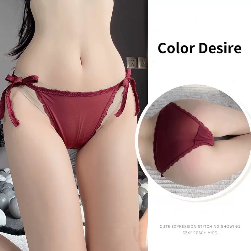 (COD) Celana Dalam Renda Bernapas Tali ultra-tipis Celana Low Waist Cd 3C075