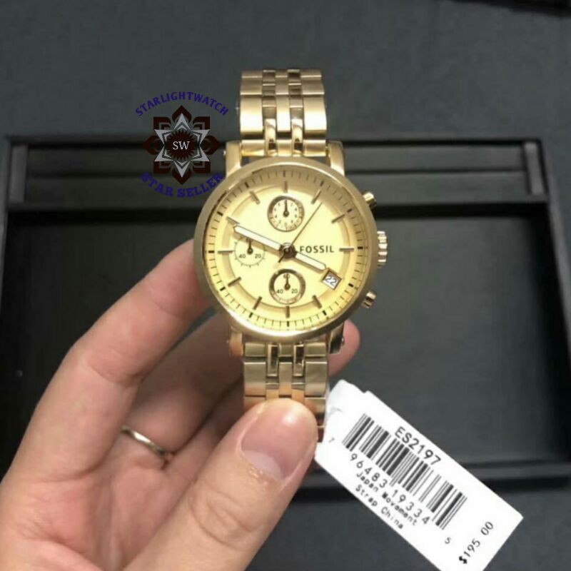 JAM TANGAN WANITA FOSSIL ES2197 BATRE STAINLESS KUALITAS ORIGINAL