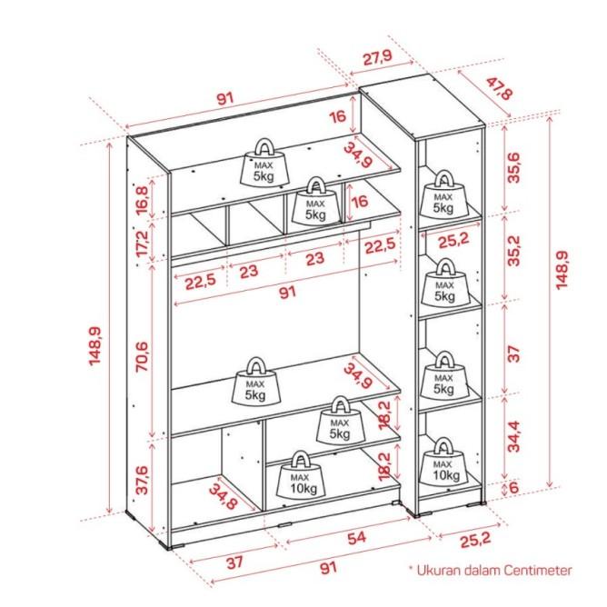 Lemari Pajangan Alba Wu 120