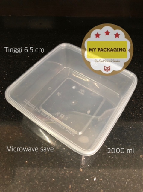 Kotak Makan Microwave / food box / wadah plastik / thinwall 2000 ml 2000ml