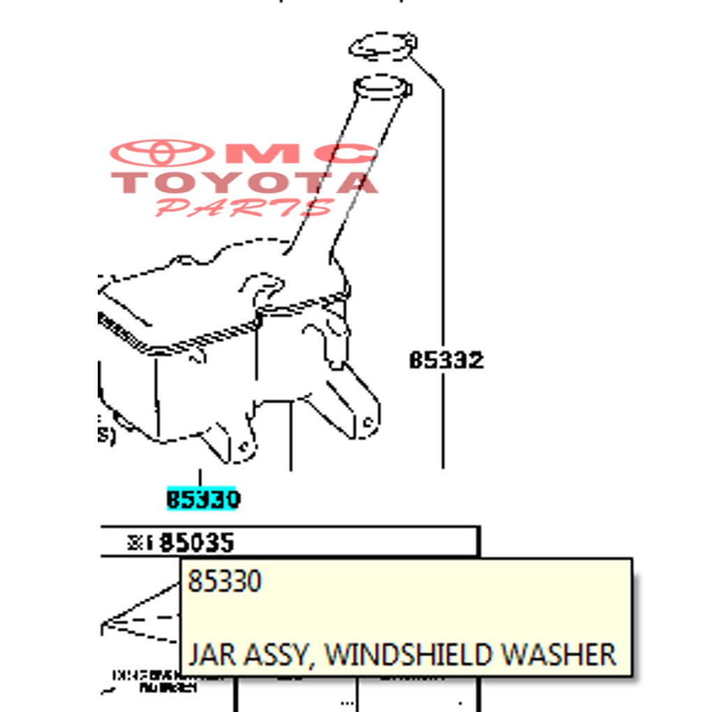 Tabung / Tangki Air Wiper (Jar, Washer) New Yaris | 85315-0D290