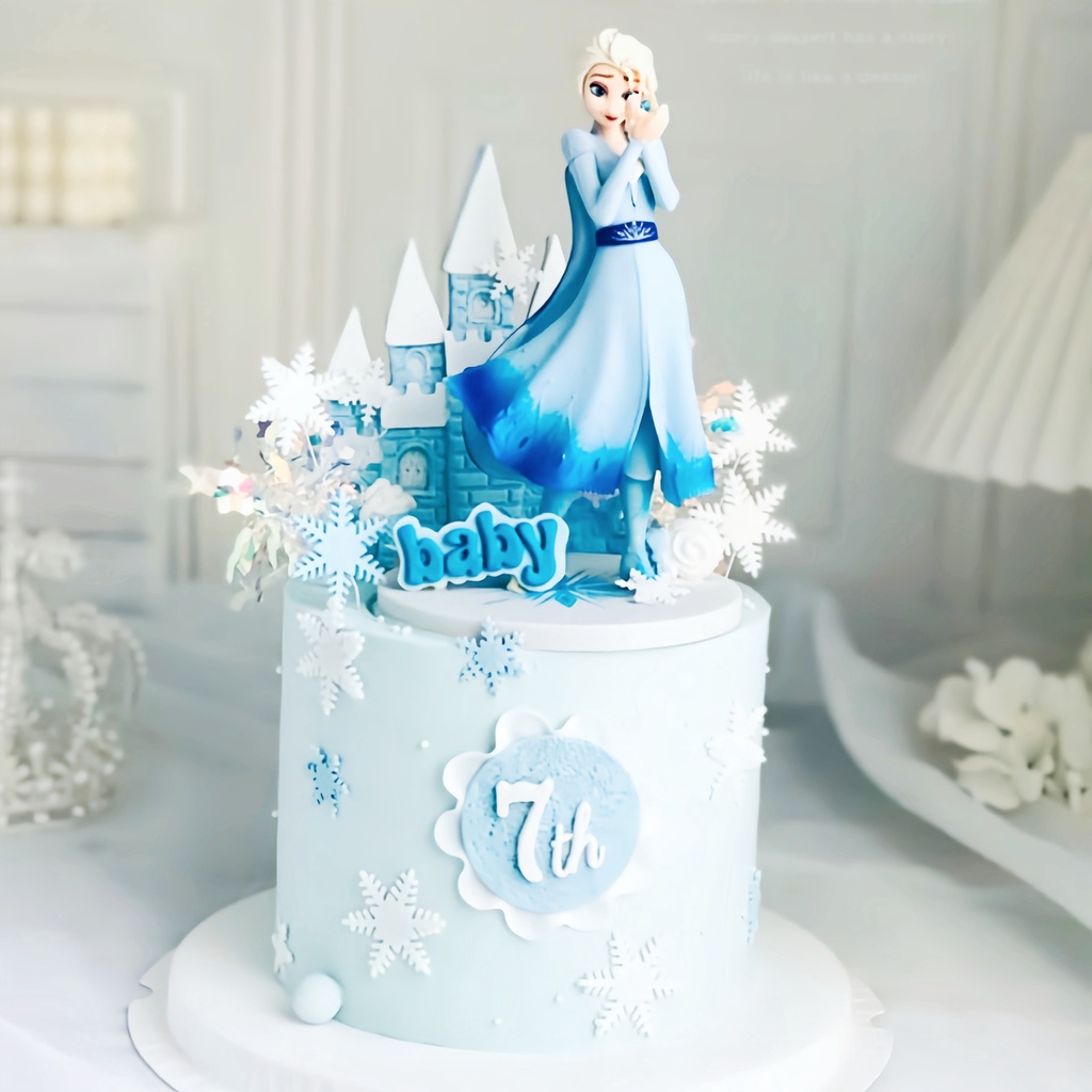 Mainan Koleksi Boneka Figure Disney Frozen Elsa Untuk Dekorasi Kue