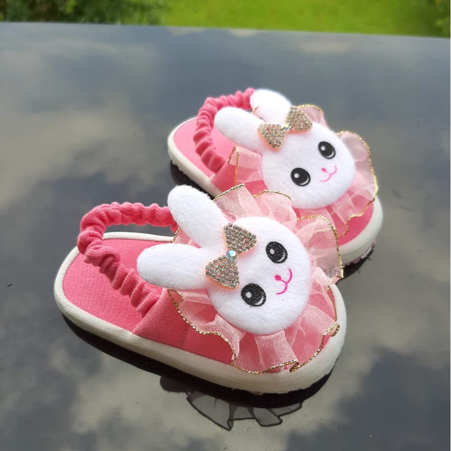 TOKOERS STA01 Sepatu Sandal Anak Perempuan Umur 1 2 3 tahun - Sandal Tali Anak Motif Boneka Kelinci - Anti slip