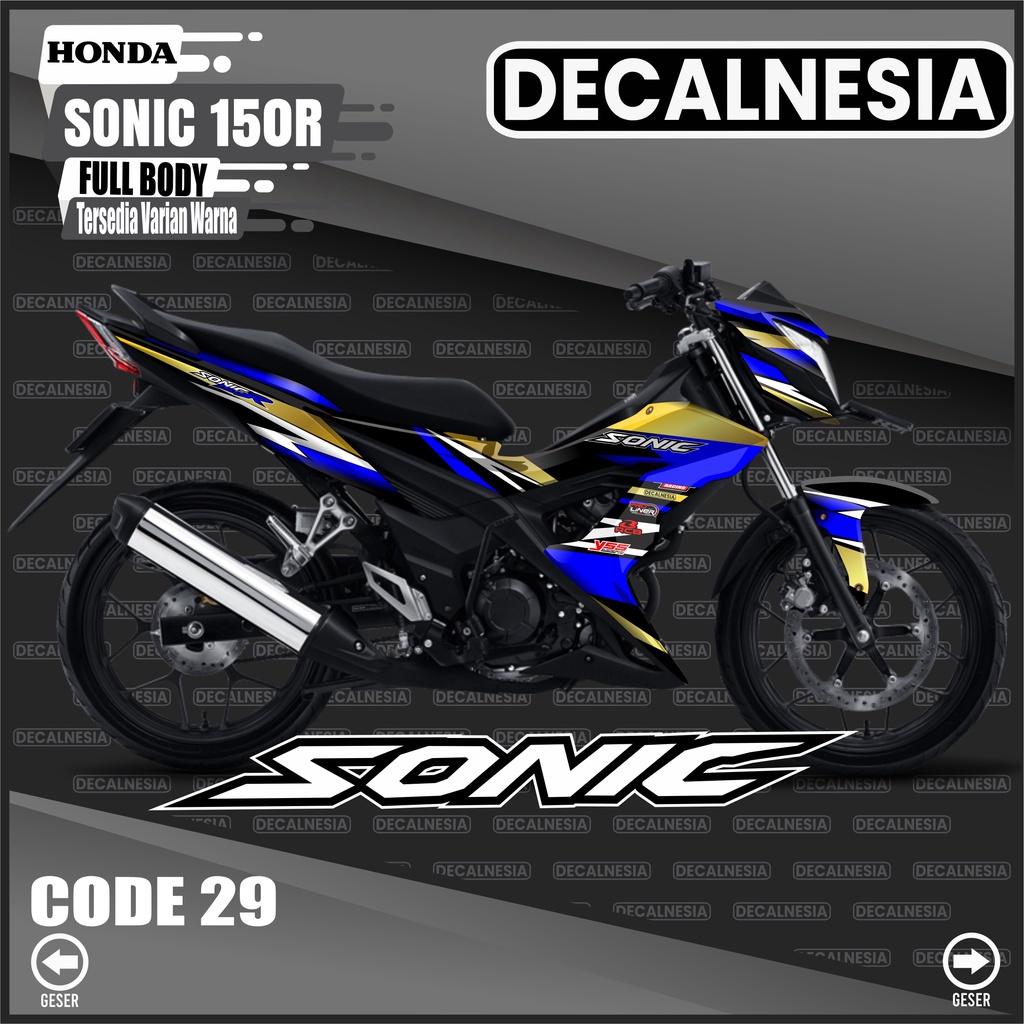Stiker Decal Sonic 150r Full Body Sticker Motor Honda Variasi Racing Simple Dekal Aksesoris Decalnes
