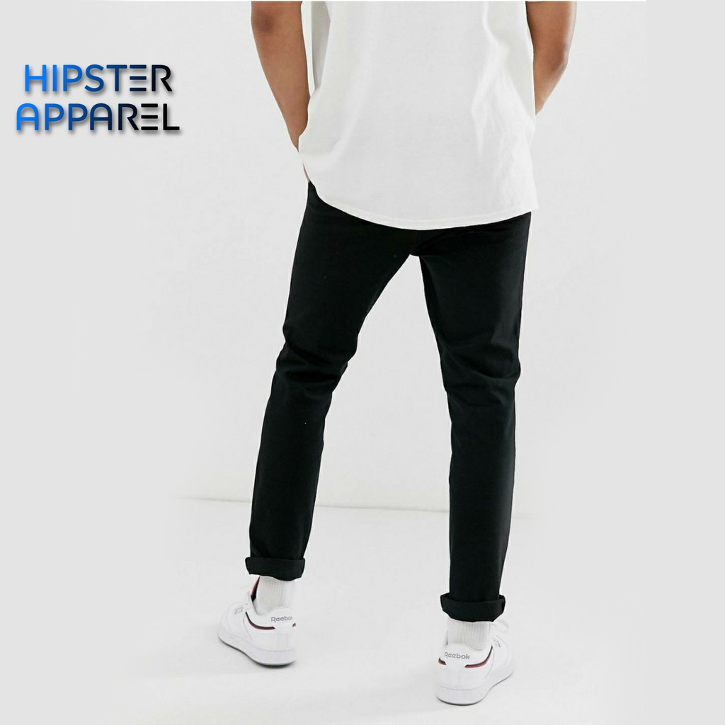 HIPSTER APPAREL Celana chino panjang pria  BIG SIZE/SIZE BESAR warna hitam size 35 sampai 42