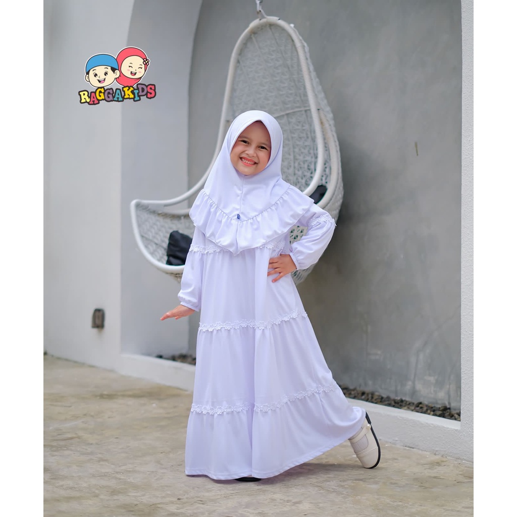 Baju Muslim Putih Anak Perempuan