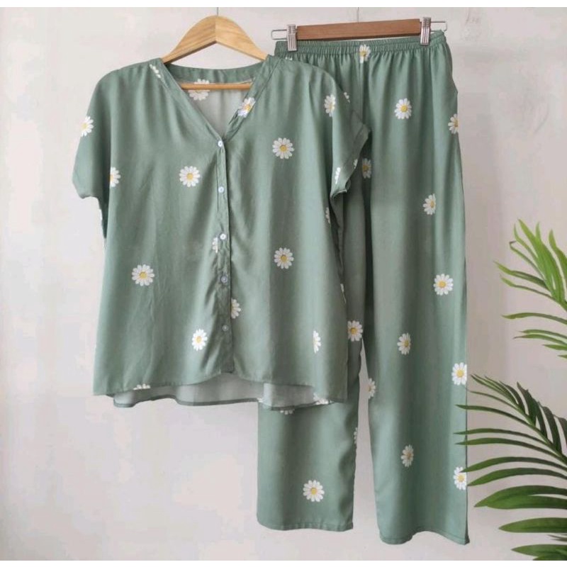 PIYAMA KANCING HITS PIYAMA KANCING BUSUI | PIYAMA RAYON | HOMEWEAR-NK 41