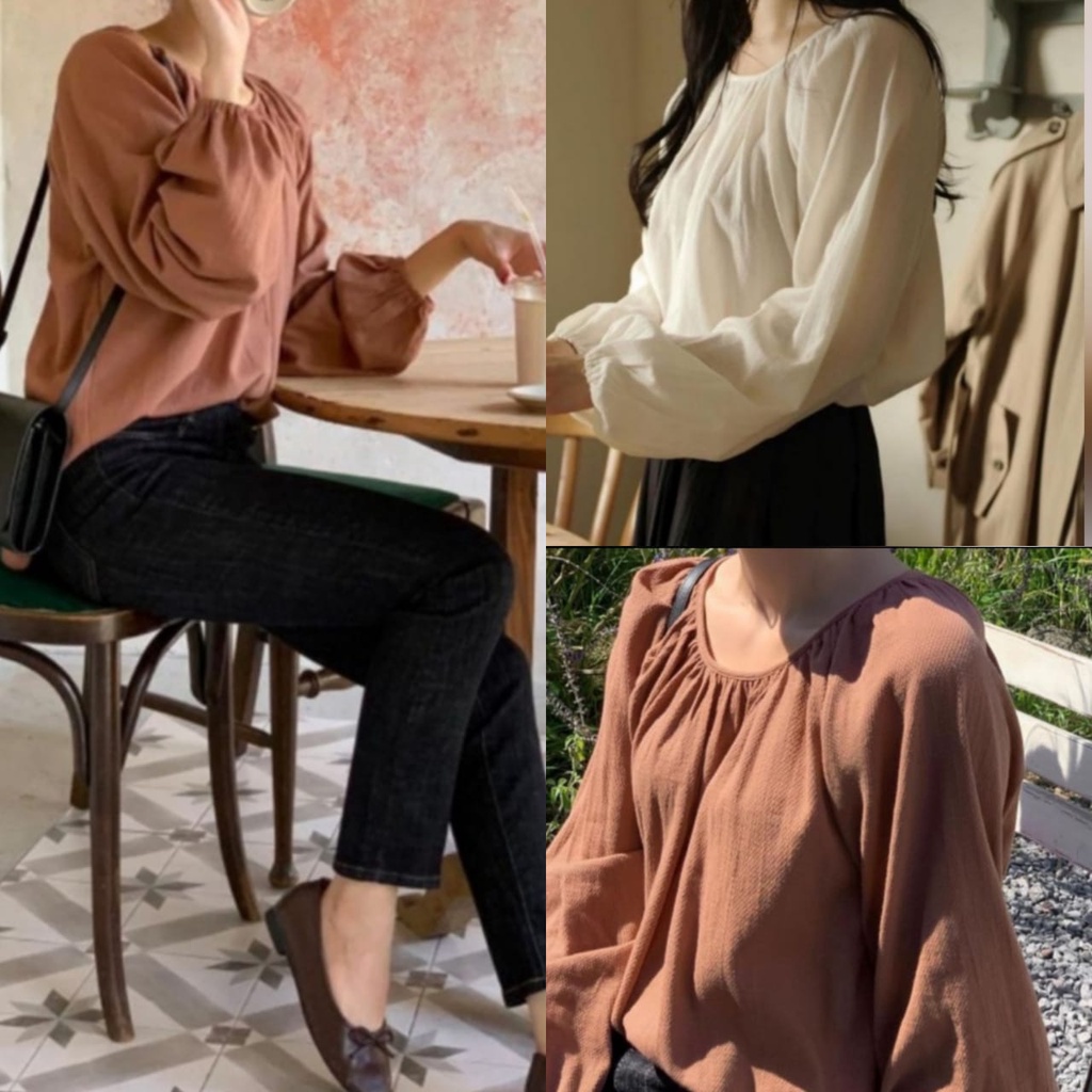 PROMO!!! Kalla Linen Blouse ATASAN WANITA KOREAN STYLE TERLARIS KEKINIAN