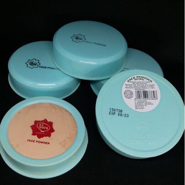 `ღ´ PHINKL `ღ´ 【v】【i】【v】【a】 Viva bedak tabur bulat hijau loose powder hasil natural