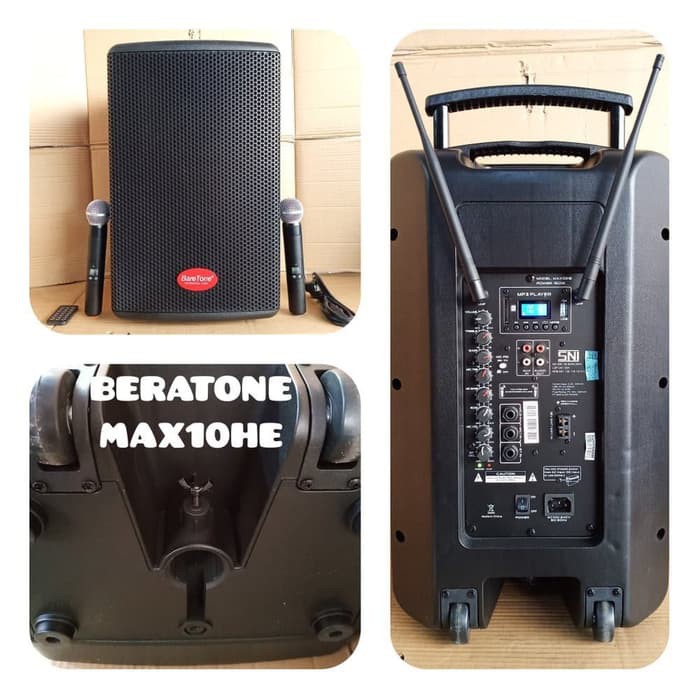 speaker aktif baretone 10 inch max10he portable max 10he wireless