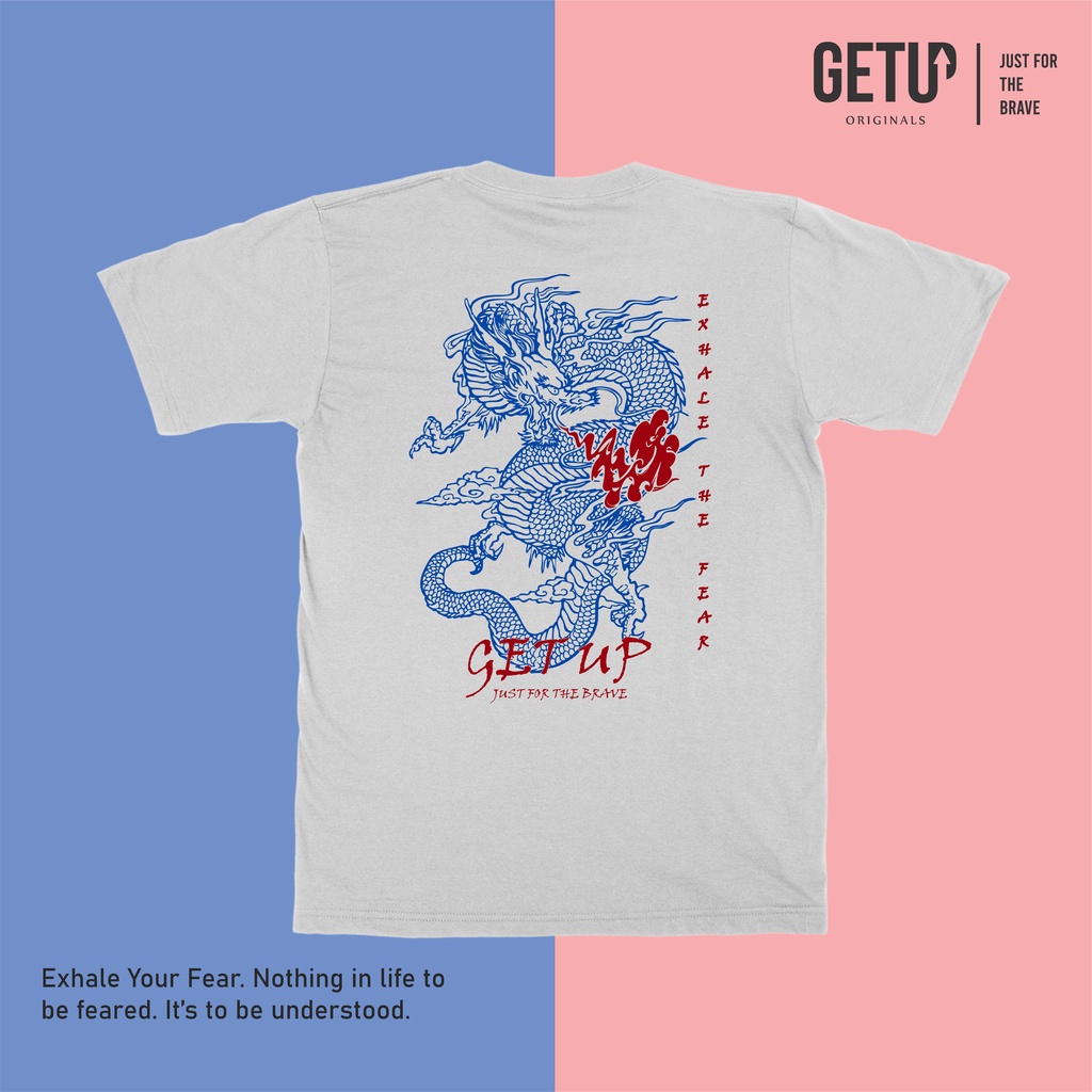 Kaos Putih Pria T-shirt Exhale The Fear | Get Up Originals