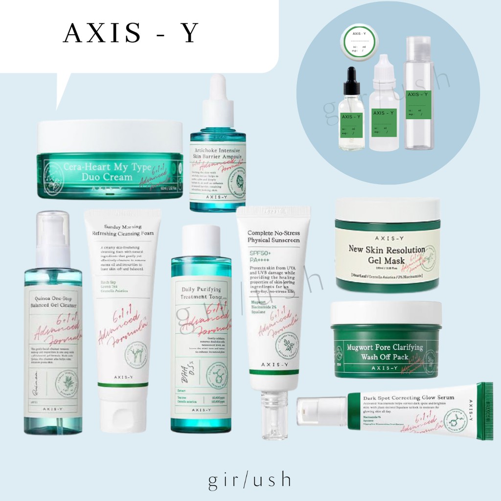 (SHARE) Axis-Y Mugwort Mask Dark Spot Glow Serum Toner Sunscreen Duo Cream Cleanser Gel Mask