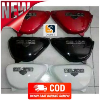 TUTUP COVER BOX AKI CB 100 + EMBLEM BAHAN TEBAL STANDAR ORIGINAL