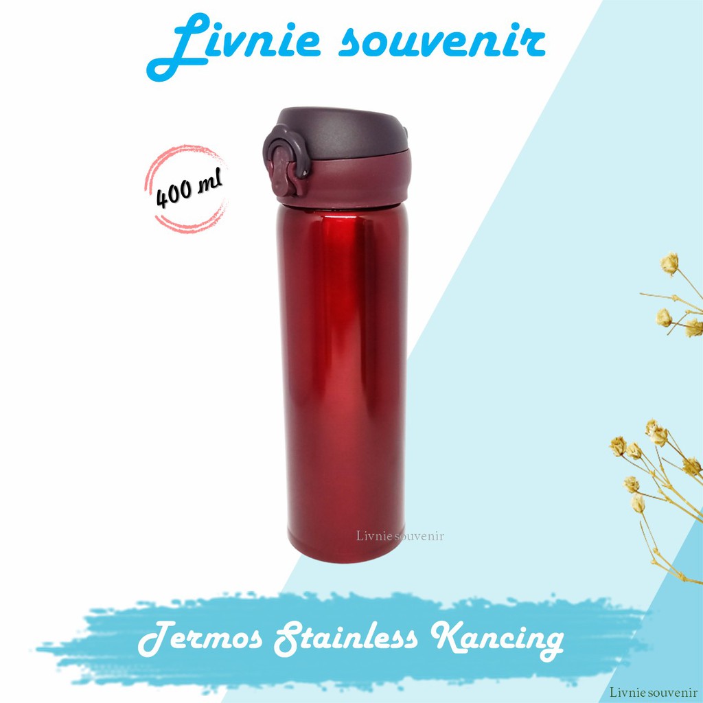 Souvenir Termos stainless Kancing 400 ml ( Botol, Tumbler )