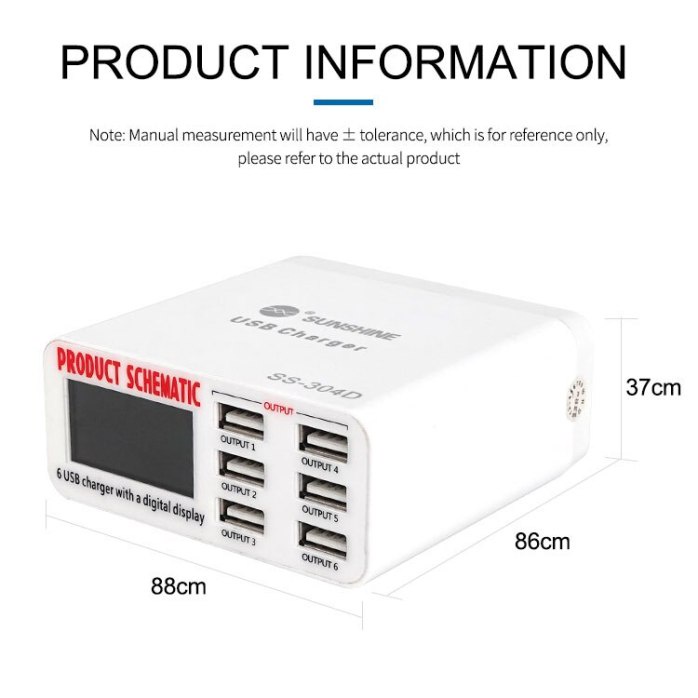 Charger USB 6.8A, 4 Port / 34W Kualitas Terbagus