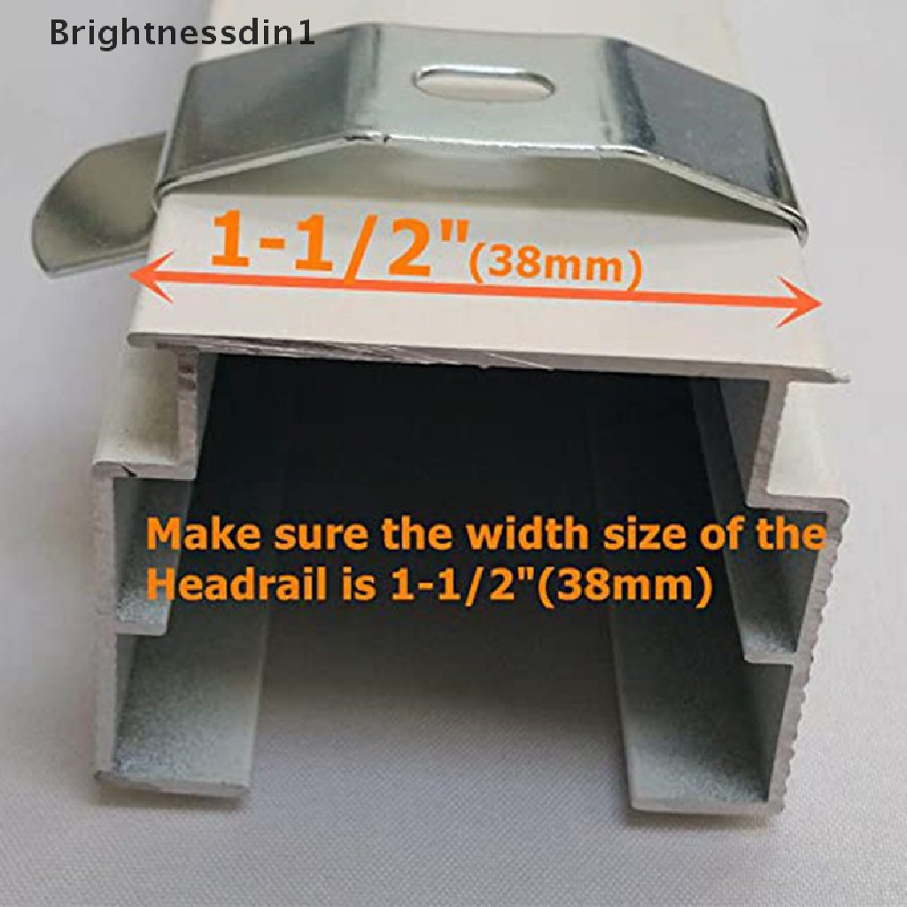 2 Set Kepala Rel Tirai Vertikal Warna Putih Panjang L Lebar 1-1 / 2inci 38mm