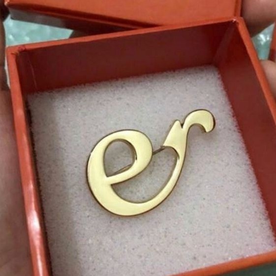 bros Ederra gold plated/ bros VZ peniti custome signature handmade lapis emas Brooch monel/kuningan