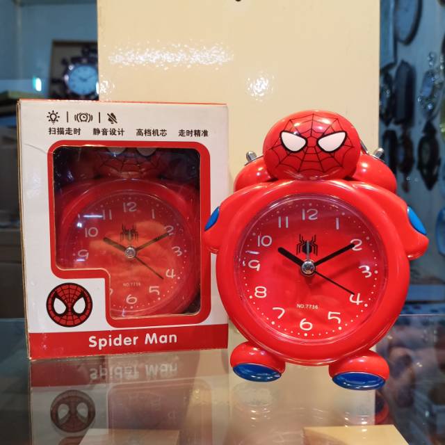 Jam Weker Dering Kring Besi Avengers Super Hero Marvel Alarm Spiderman Disney sweep