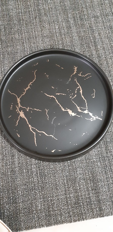 Marble Western Circular Steak Plate Jewelry Plate