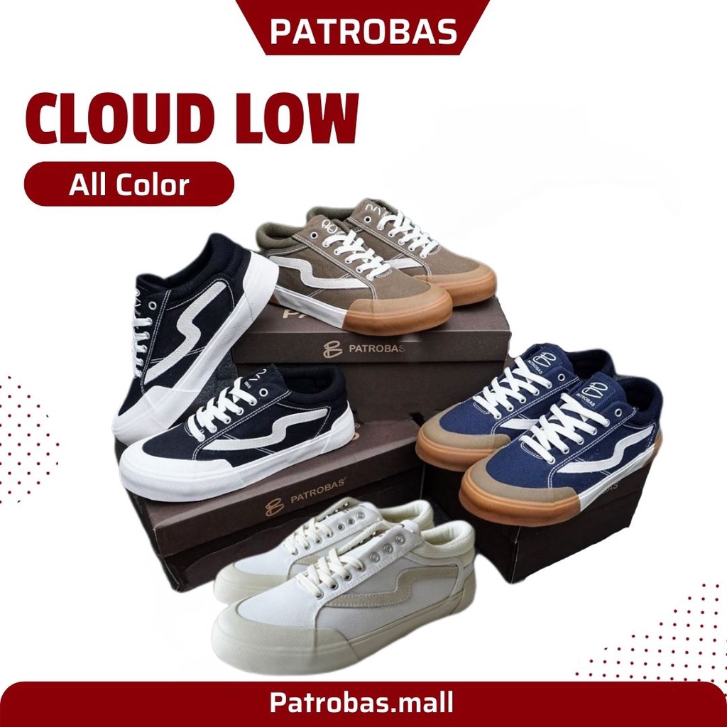 PATROBAS CLOUD LOW BLACK WHITE OFF WHITE OLIVE NAVY ORIGINAL SEPATU PATROBAS PETROBAS PATROBASS