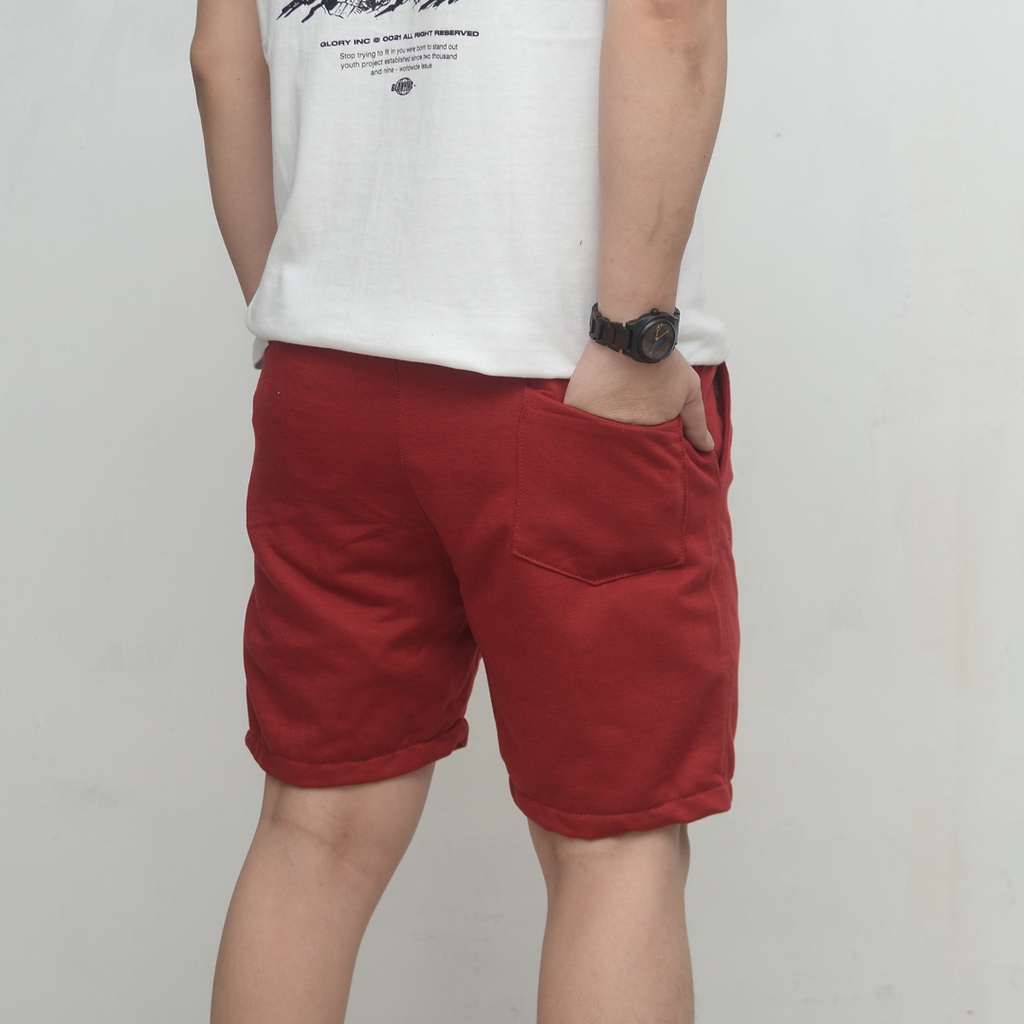 Wengkie.id / Boardshort / celana pendek pria / celana pendek wanita / celana casual / celana pendek murah / Warna Maroon