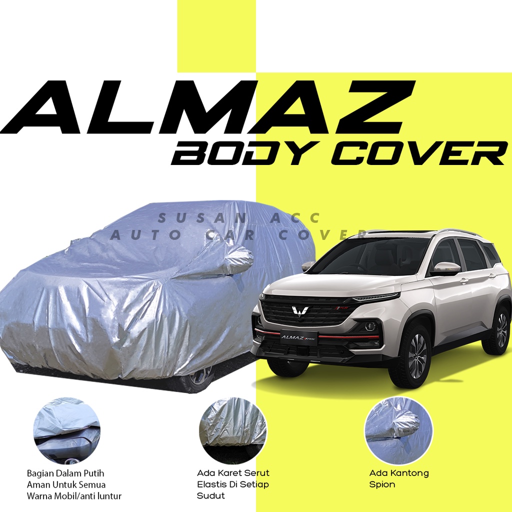 Body Cover Mobil almaz Sarung Mobil almaz/wuling almaz/wuling cortez/cortez/wuling confero/confero/wuling formo/formo/innova/all new innova/innova reborn/kijang innova/kijang long/kijang krista/innova lama/kijang lgx/kijang lsx/pajero/fortuner/avlez/alves