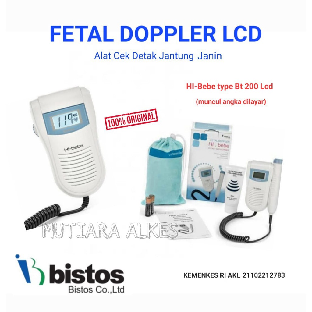 Doppler Hi-Bebe Bistos LCD BT-200 / dopler alat cek detak jantung bayi BT 200 LCD Bistos