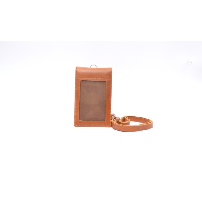 

Buruan Name Tag Id Card Holder Kulit Asli Polos Gratis Tali Kulit Murah