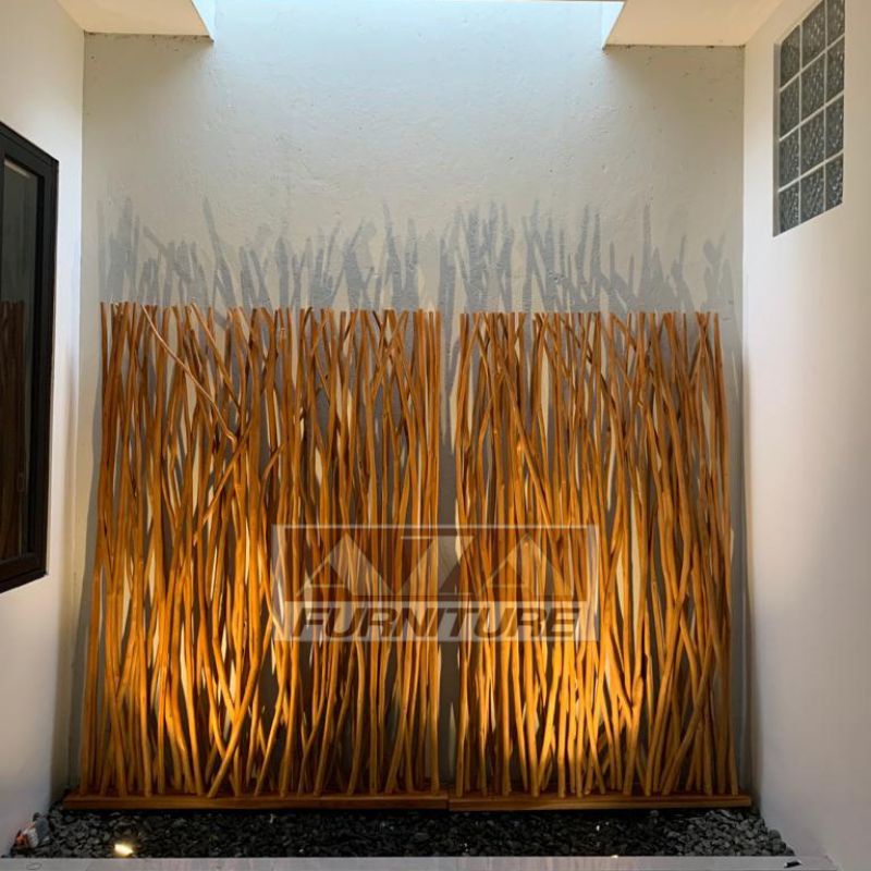 Partisi atau Sekat Ruangan Unik Ranting Kayu Jati Large