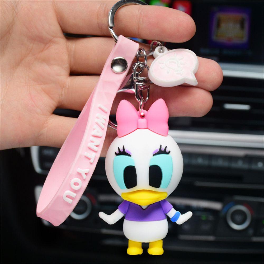 Lily Anime Gantungan Kunci Mainan Anak Model Hadiah Gantungan Kunci Mobil Liontin Aksesoris PVC Stitch Gambar Keyring