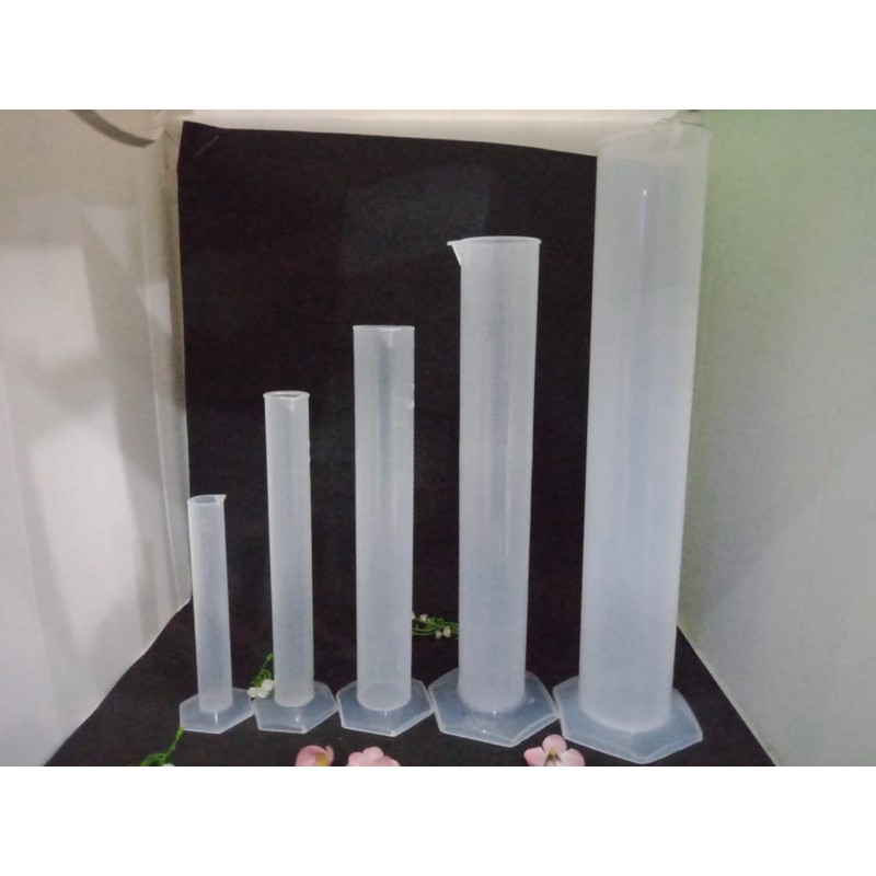 Takaran / gelas ukur / Tabung ukur 50 ml Plastik akurat Cairan / Parfum/ Kimia satuan mili liter