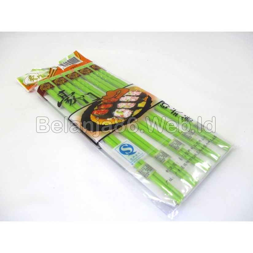 Grosir 20 Pcs Sumpit Melamin /  Melamine Chopsticks - Hijau aKaBzlfNYl9D