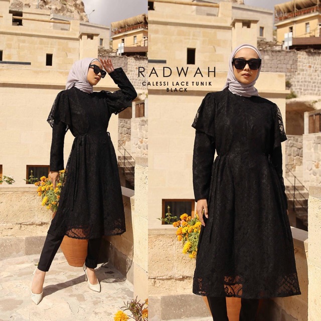 READY SALE❗️CALLESSI LACE TUNIK BLACK RADWAH