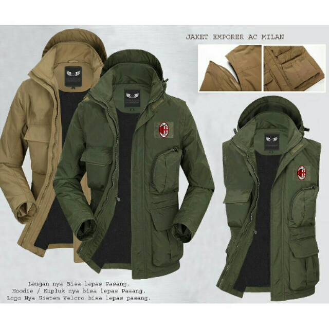 Jaket Emporer Hijau All Club. Tersedia Semua Logo Club Bola. Lengan Nya Bisa Lepas Pasang