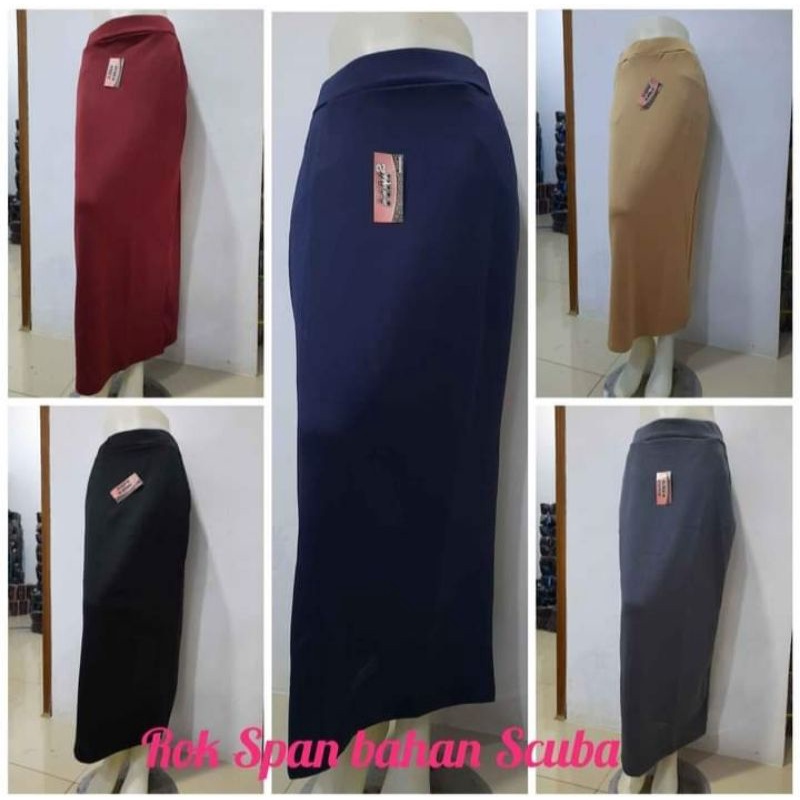 ROK PENSIL  SPAN SCUBA POLOS/ROK KERJA/ROK SCUBA PANJANG
