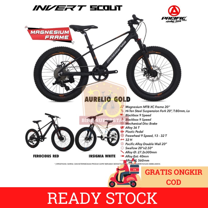 Sepeda Gunung MTB 20 Pacific Invert Scout Magnesium Disc