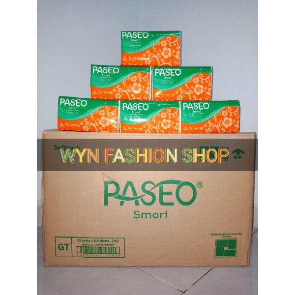 Tisu / Tissue Paseo Smart 250 Sheets 2 Ply [1 Karton / Dus isi 48 Pcs]