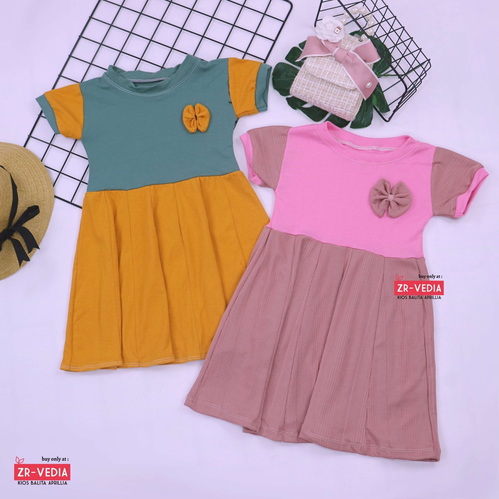 Dress Karin uk 2-3 Tahun / Dress Balita Anak Perempuan Dres Lengan Murah Pesta Kaos Tanktop Lucu