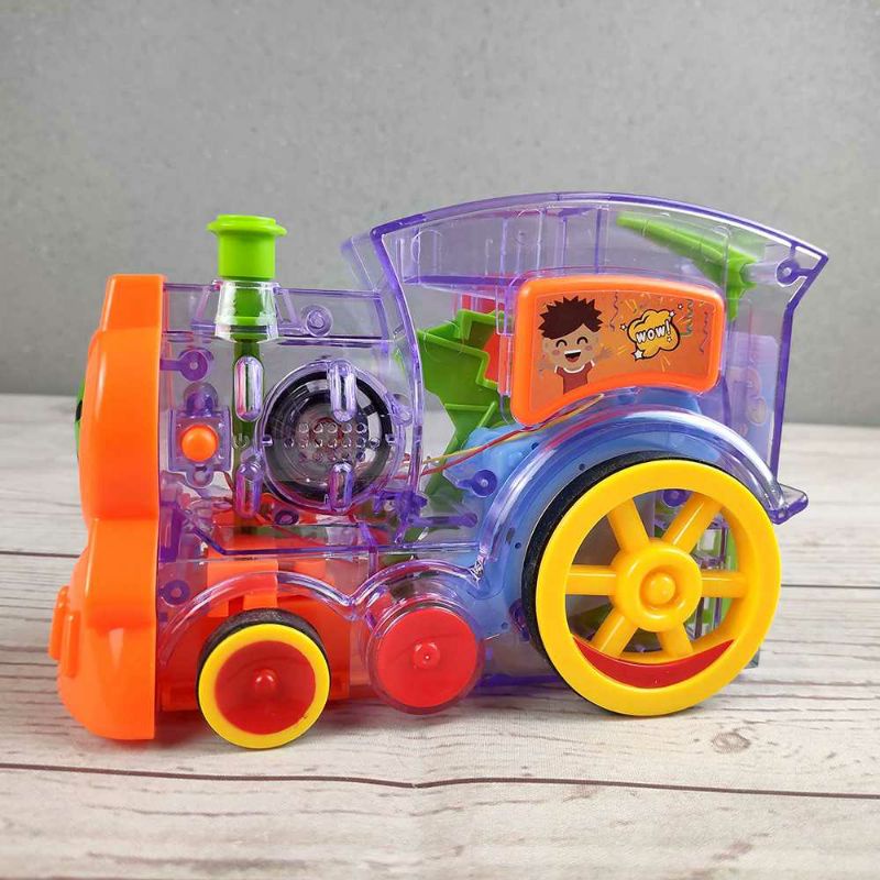 GGbell Mainan Kereta Anak Domino Car Train Set 80pcs