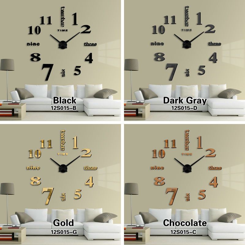 Jam Dinding Besar 80-130 CM &amp; 30-50 CM Giant Wall Clock DIY Quartz Creative Design