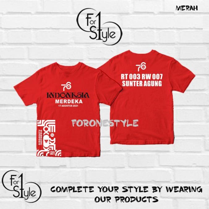 kaos Indonesia 76-17 Agustus 2021 costum HUT RI 76