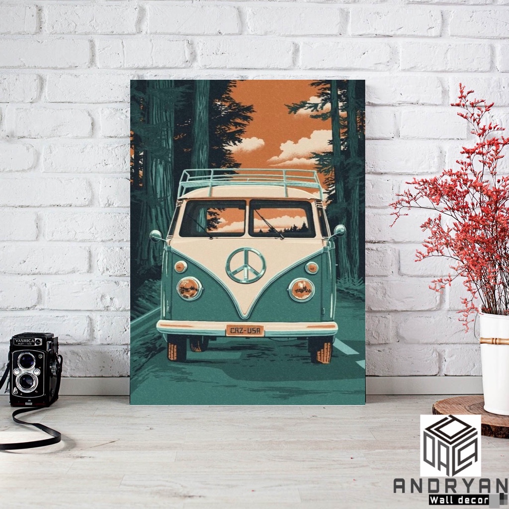 Grit ID ANDRYAN WALL DECOR Car VW Combi AWD002 20x30 / Hiasan Dinding Ruang Tamu / Hiasan Dinding Ka