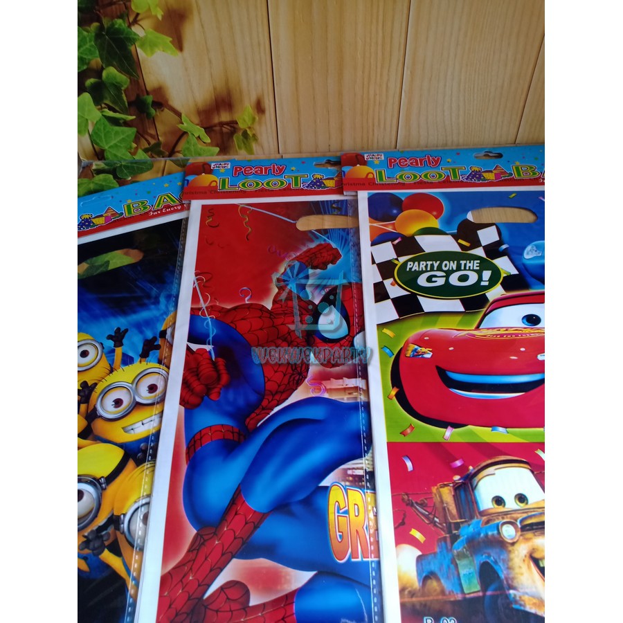 

22x32 Plastik Goodie Bag Snack Kantong Souvenir Model Tenteng Karakter