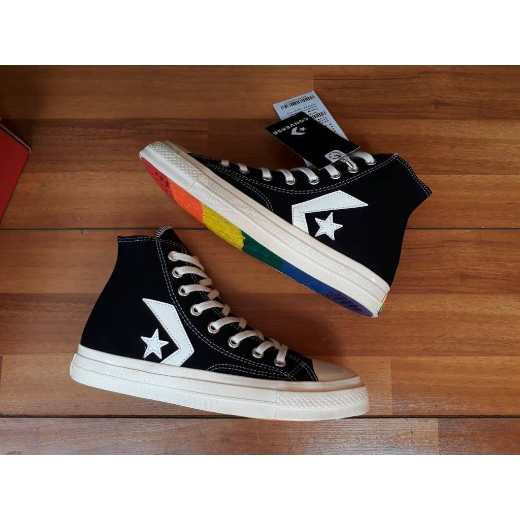 converse high tops rainbow