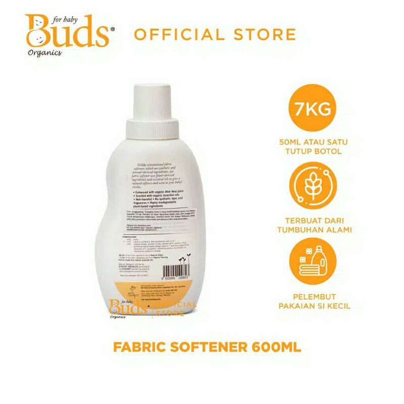 Buds Organics Baby Safe Fabric Softener 600ml