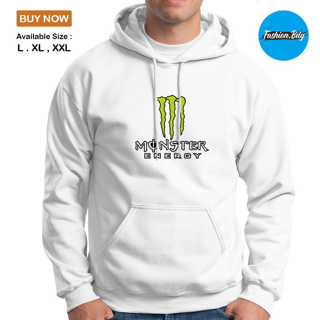 JAKET SWEATER HOODIE MONSTER ENERGY BAHAN FLEECE UK L-XXL