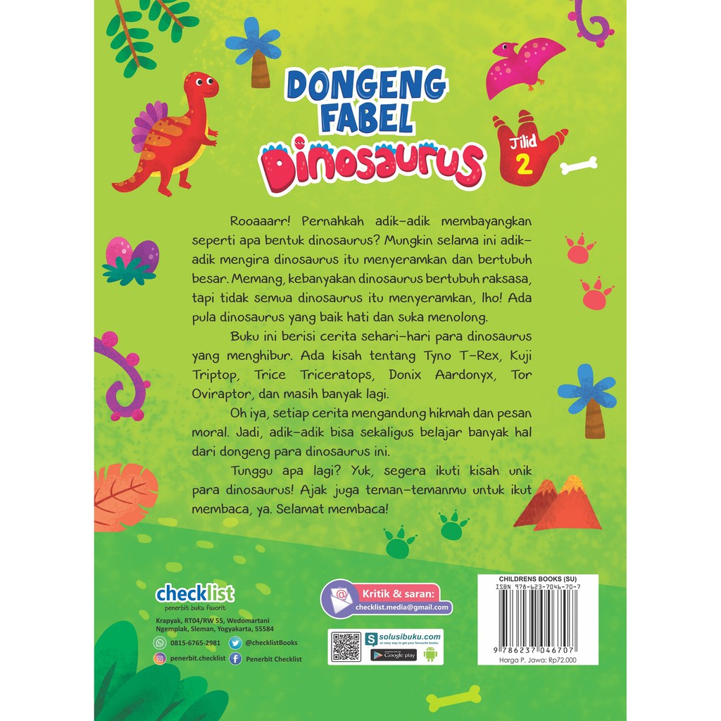 Buku Jilid 2 Dongeng Fabel Dinosaurus Checklist Shopee Indonesia