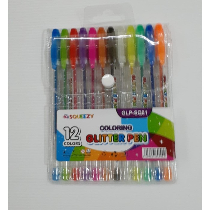 

PEN GLITTER SET SQUEEZY GLP-SQ01 12 WARNA | PULPEN MEWARNAI