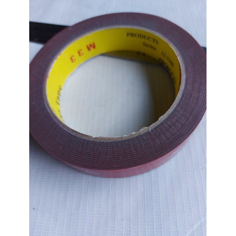 DOUBLE TAPE FOAM MERAH / LEM BOLAK BALIK 2CM X 425CM