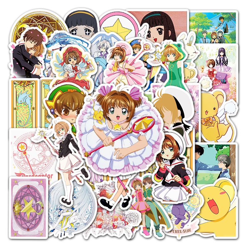 Kartun Cardcaptor Sakura grafiti stiker bagasi laptop kartun DIY stiker dekoratif